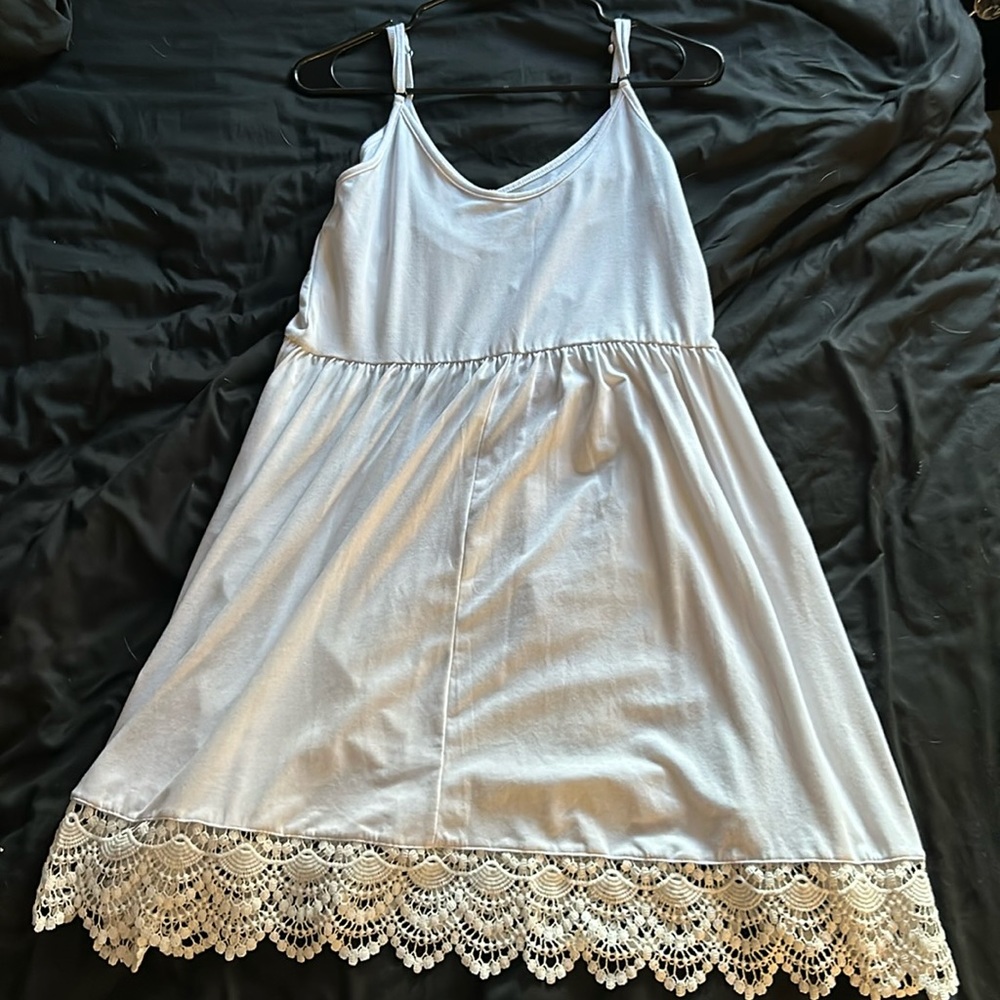White V-Neck Sun Dress